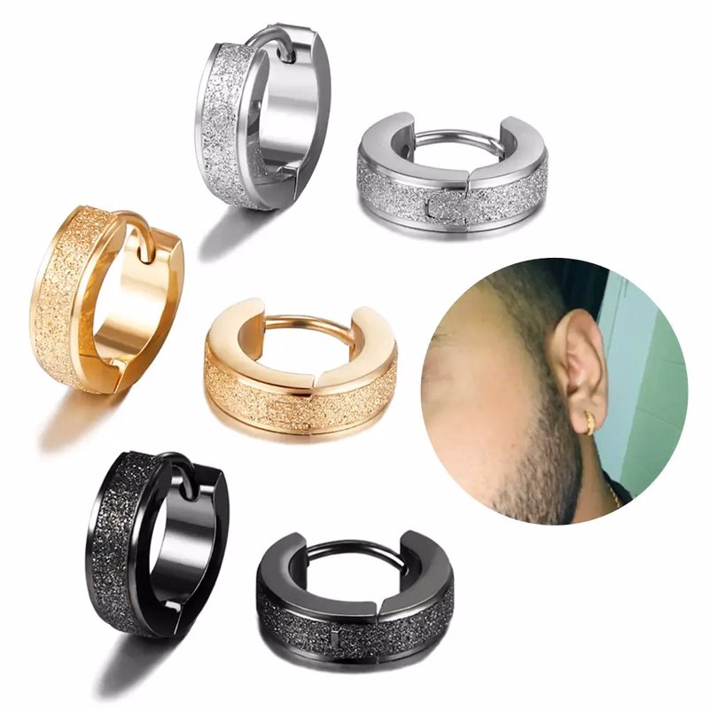 Alloy polished engraved open ring ear clip jewelry