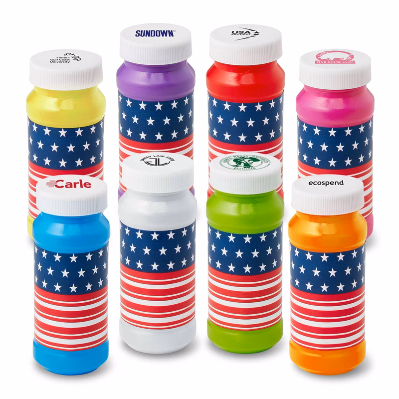 4 Oz. Patriotic Bubbles with Cap Imprint