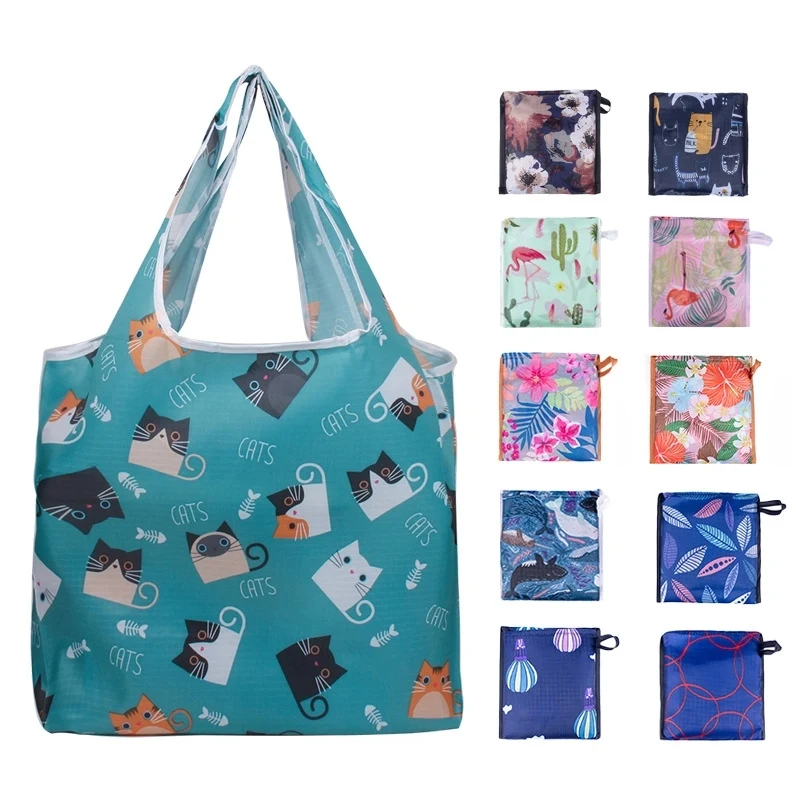 Custom 210D Rip-Stop T-Shirt Style Foldable Bag 1