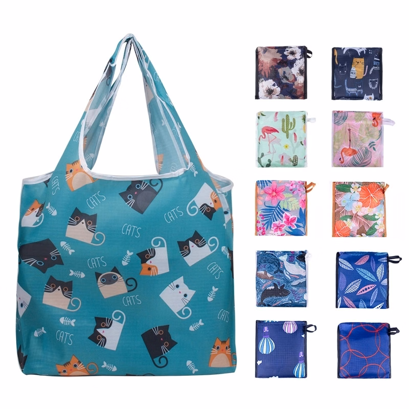 Custom 210D Rip-Stop T-Shirt Style Foldable Bag