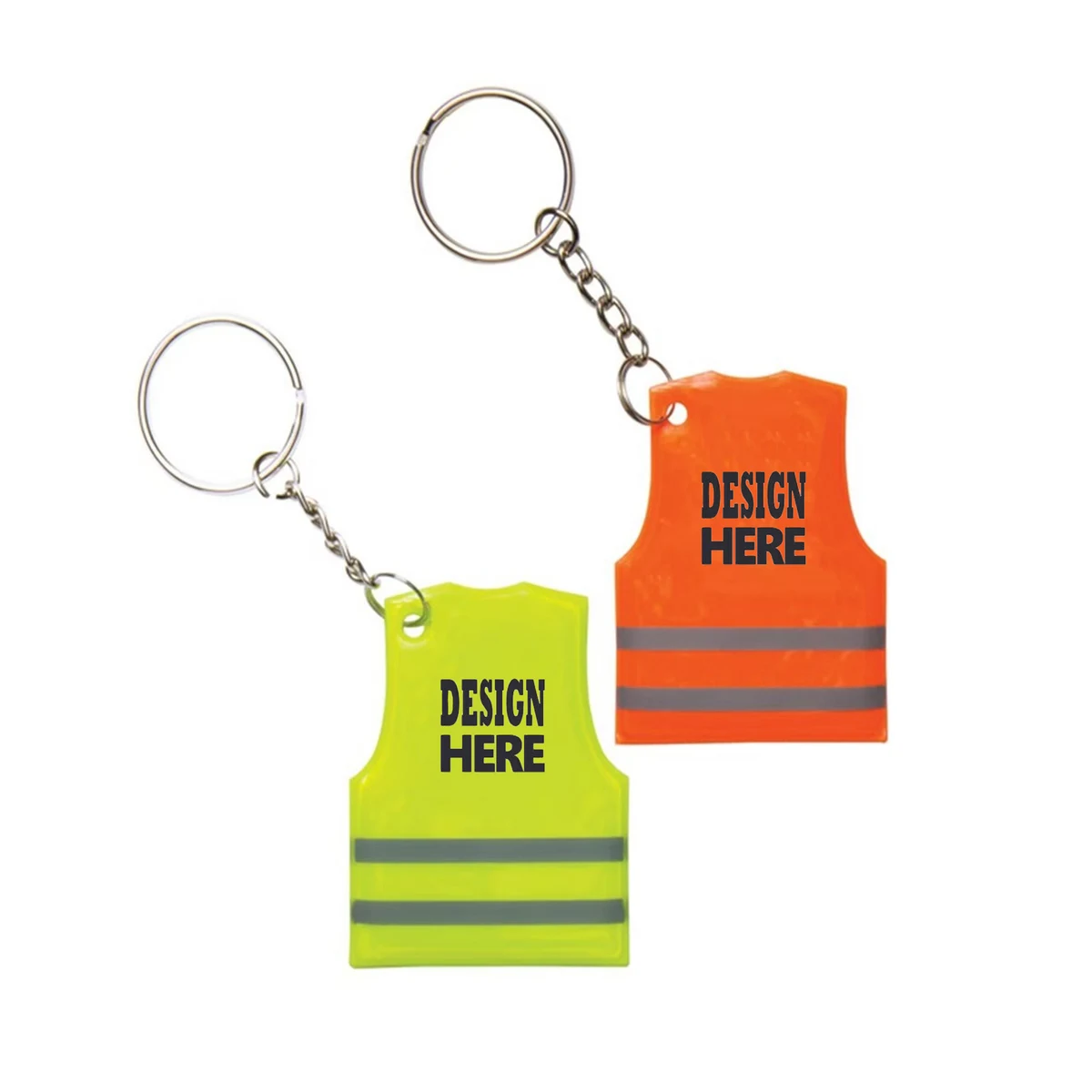 Reflective Vest Style Charm Keychain For Brand Promotion 1