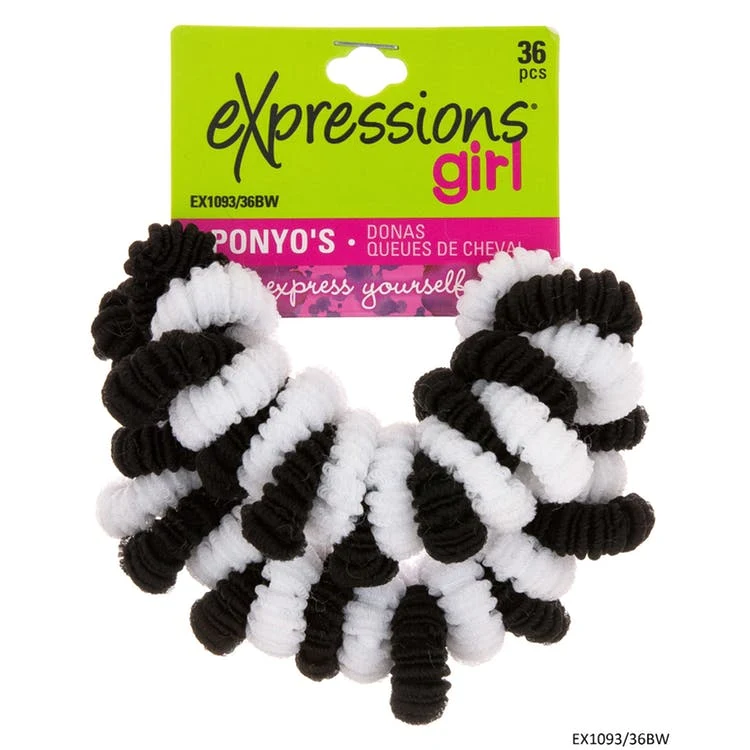 Ponytail Holders - Black & White 36 Pack 1
