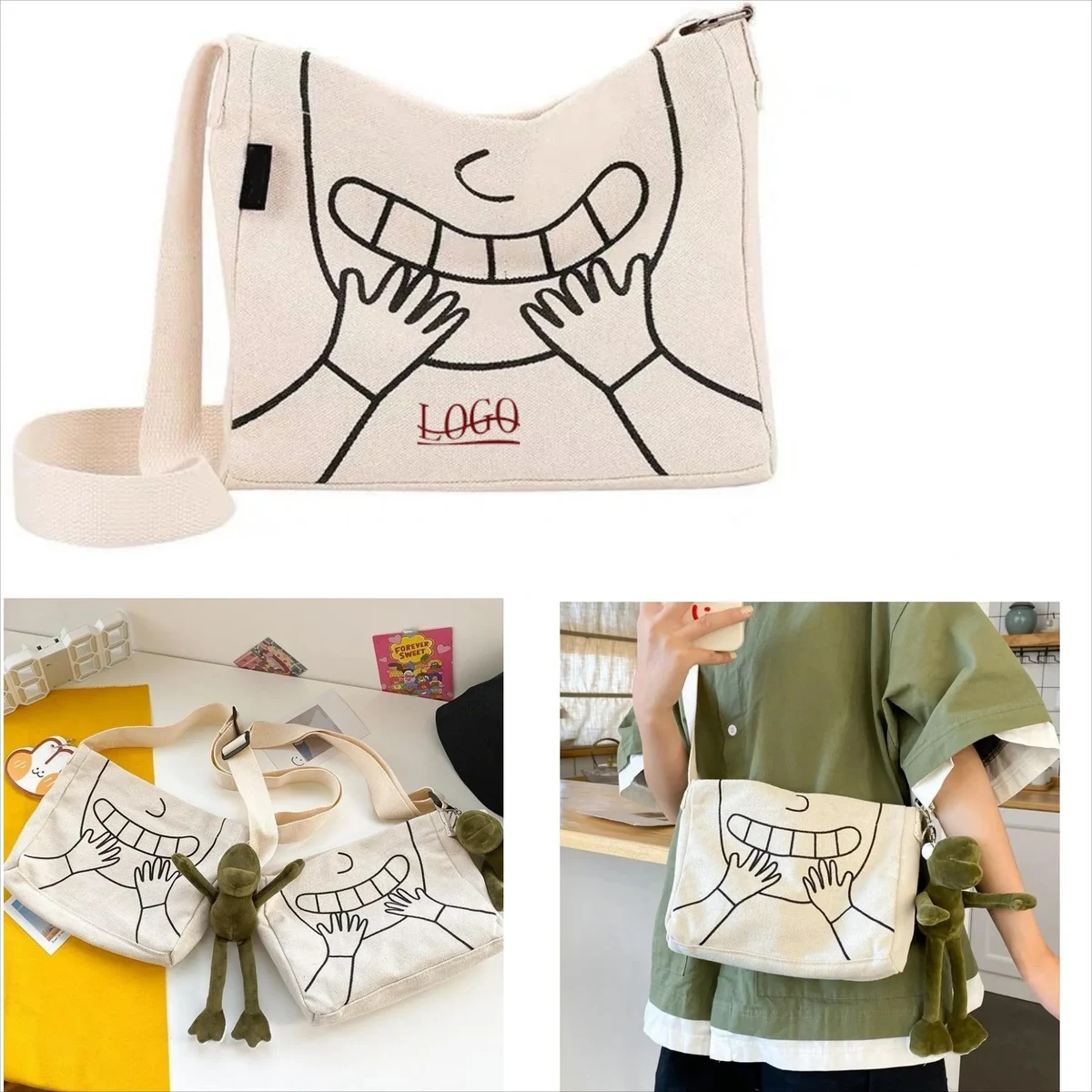 Custom Single Canvas Tote Durable Bag, custom tote bag with logo imprint 1