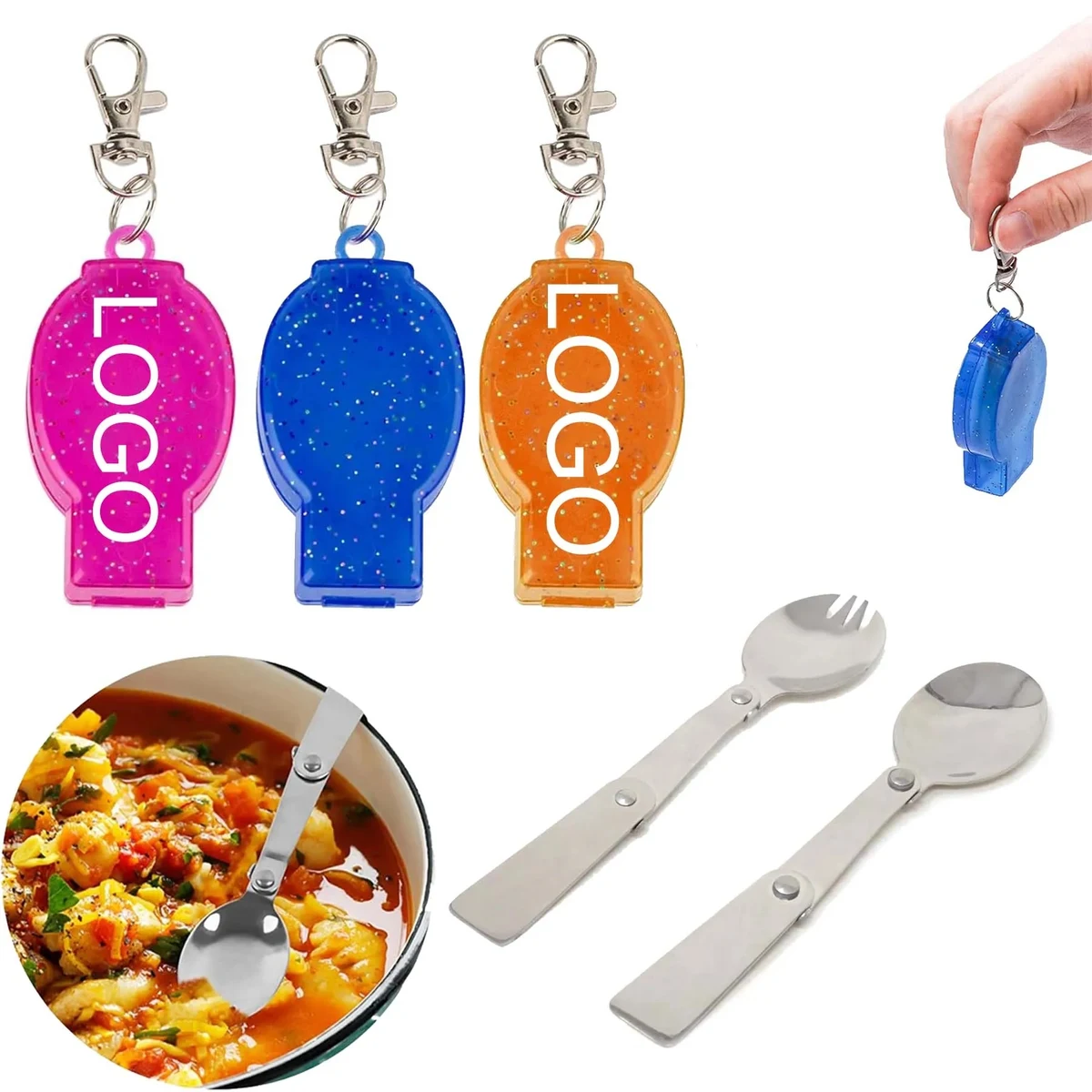 Portable Folding Stainless Steel Forks and Spoons 1