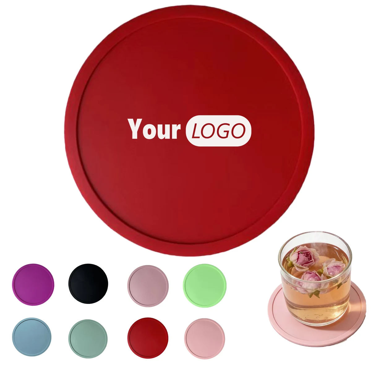 Plain Round Silicone Drink Coaster 1