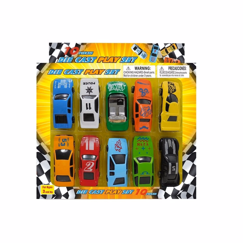 Diecast Car Playsets - 10 Pieces Plastic & Metal