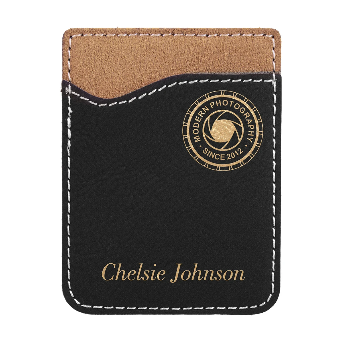 Black & Gold Leatherette Phone Wallet 1