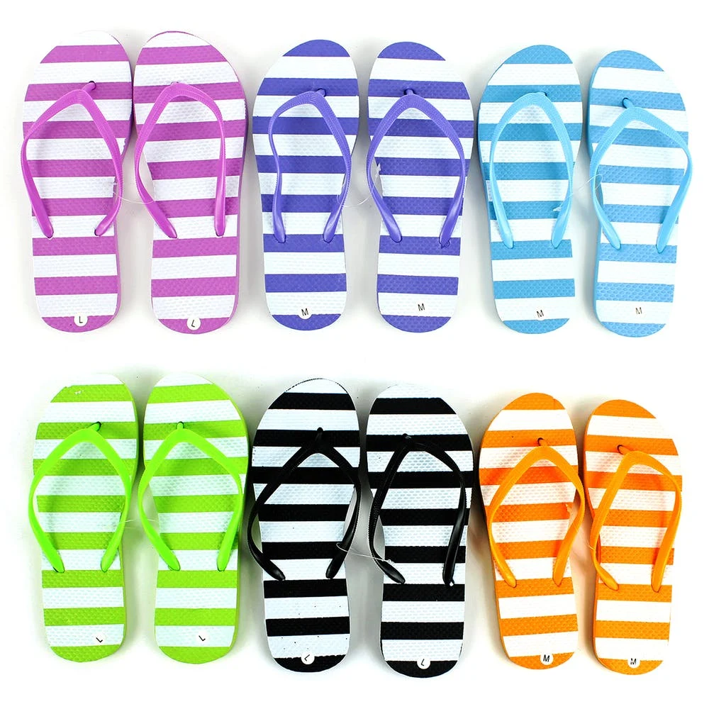 Women's Flip Flops - Assorted Stripes S-XL 1