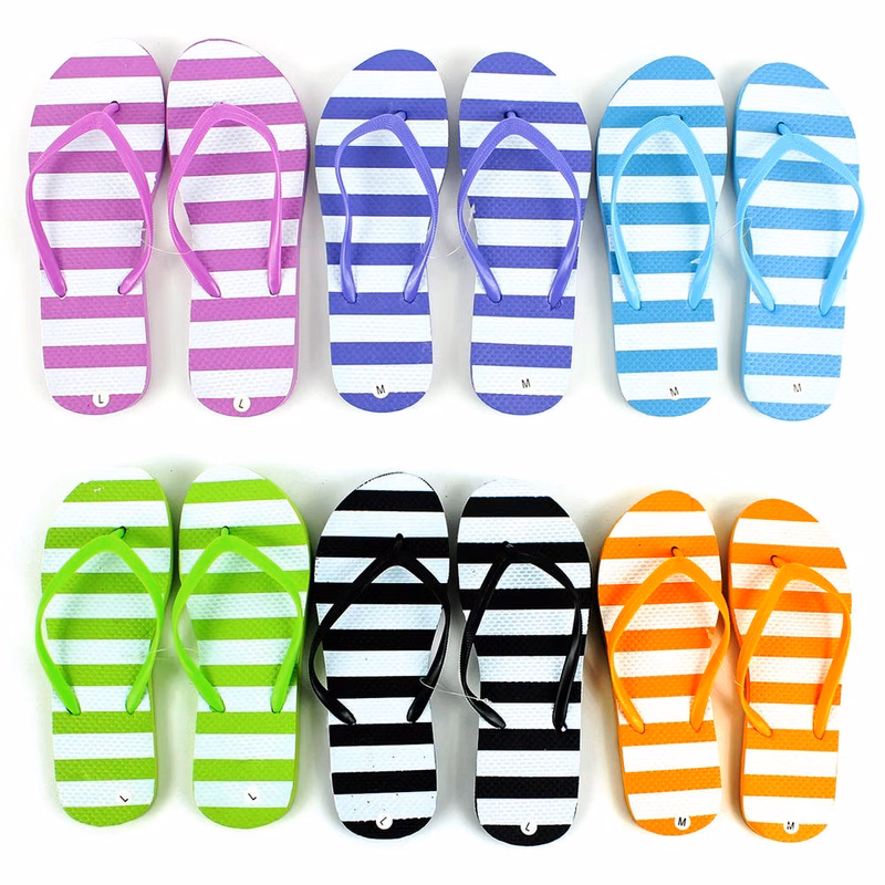 Women's Flip Flops - Assorted Stripes S-XL