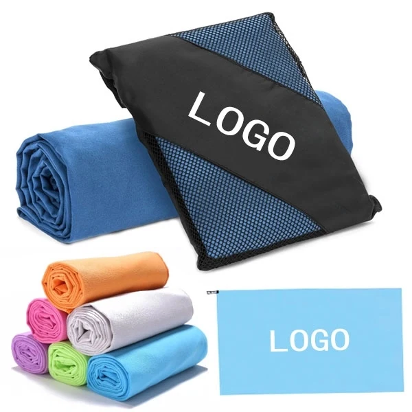 Microfiber Quick Dry Travel Sports Towel with Mesh Bag 1