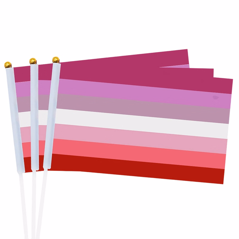 Polyester Mini Hand Flag With Plastic Pole 8.2" By 5.5"