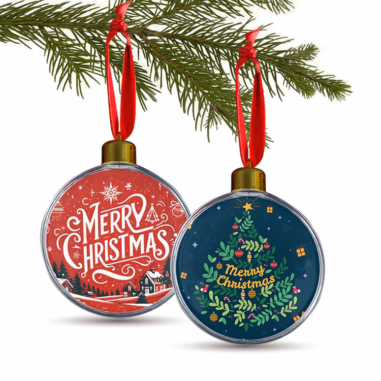 Free Shipping MDF Full Color Clear Round Ornament
