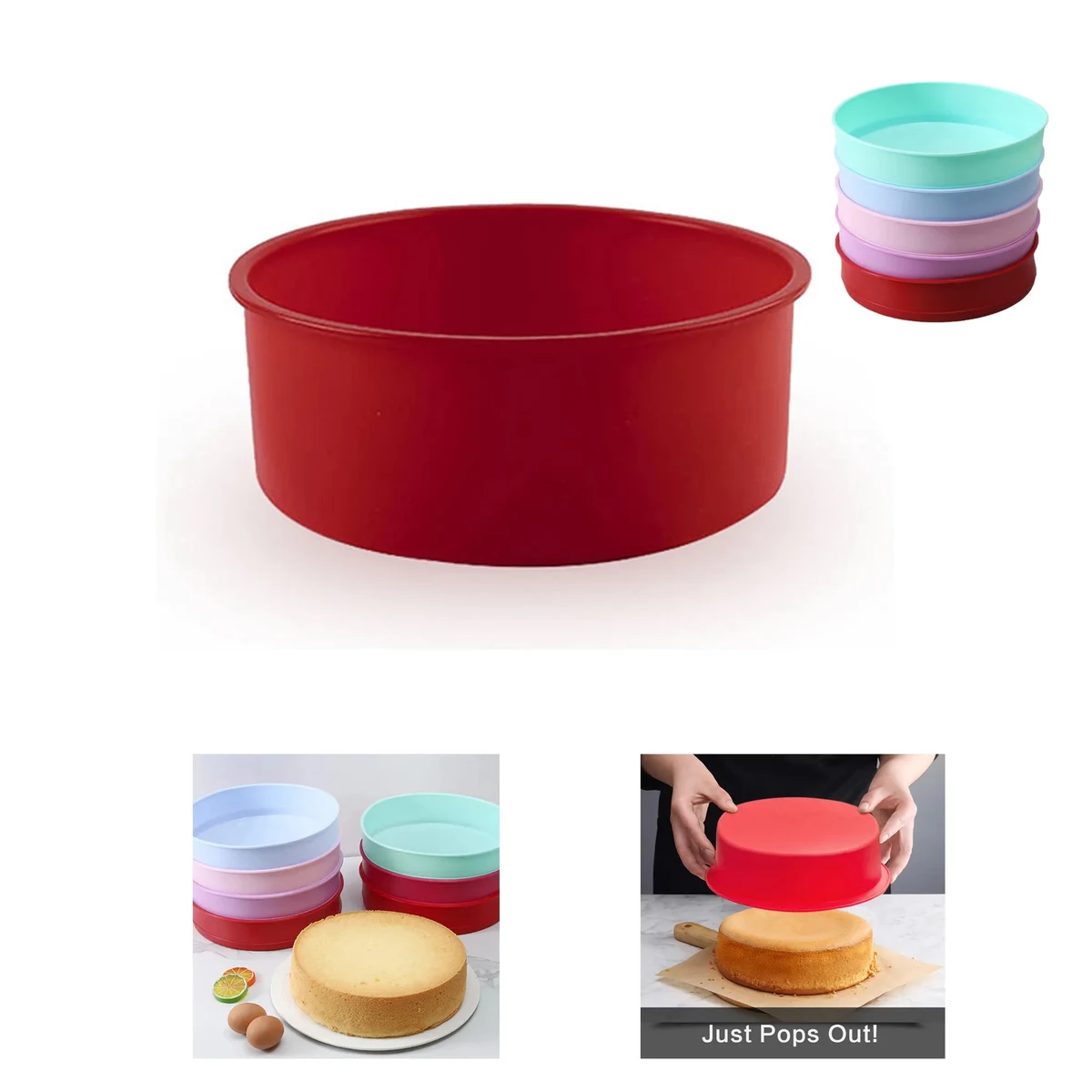 Round Silicone Cake Pans Molds 1