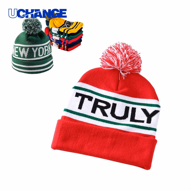 Knit Beanie Hat with Pom