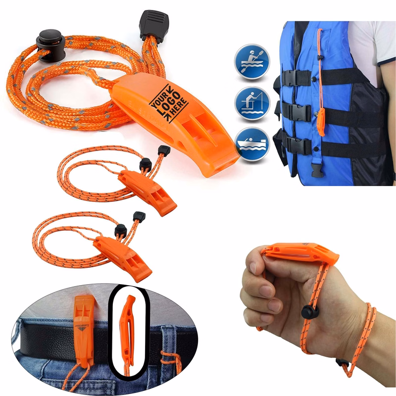 Emergency Lanyard Survival Shrill Loud Blast For Kayak Life Vest Jacket Boating Safety Whistle