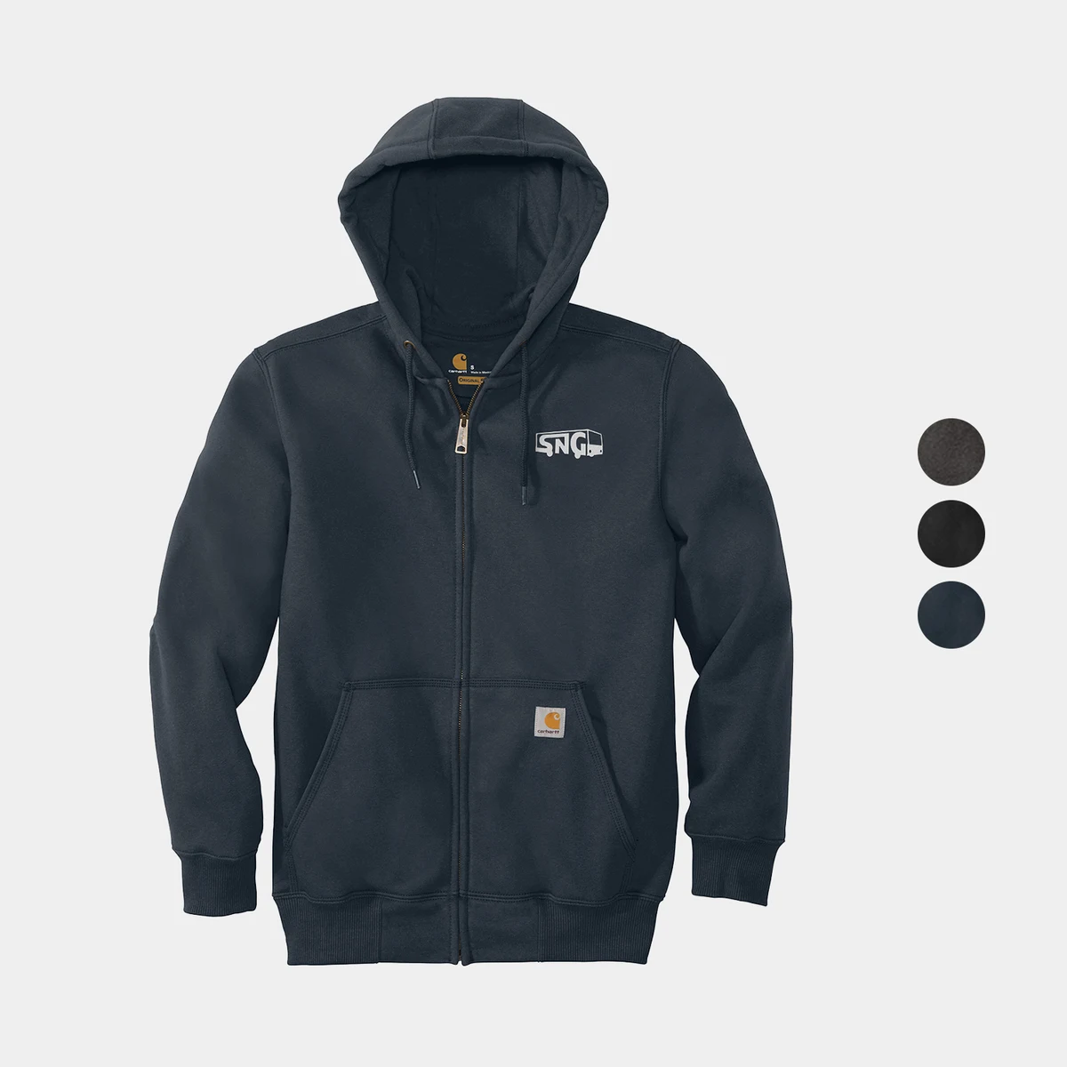 Carhartt® Paxton Heavyweight Hooded Zip-Front Sweatshirt, custom hoodie or sweatshirt with logo imprint 1