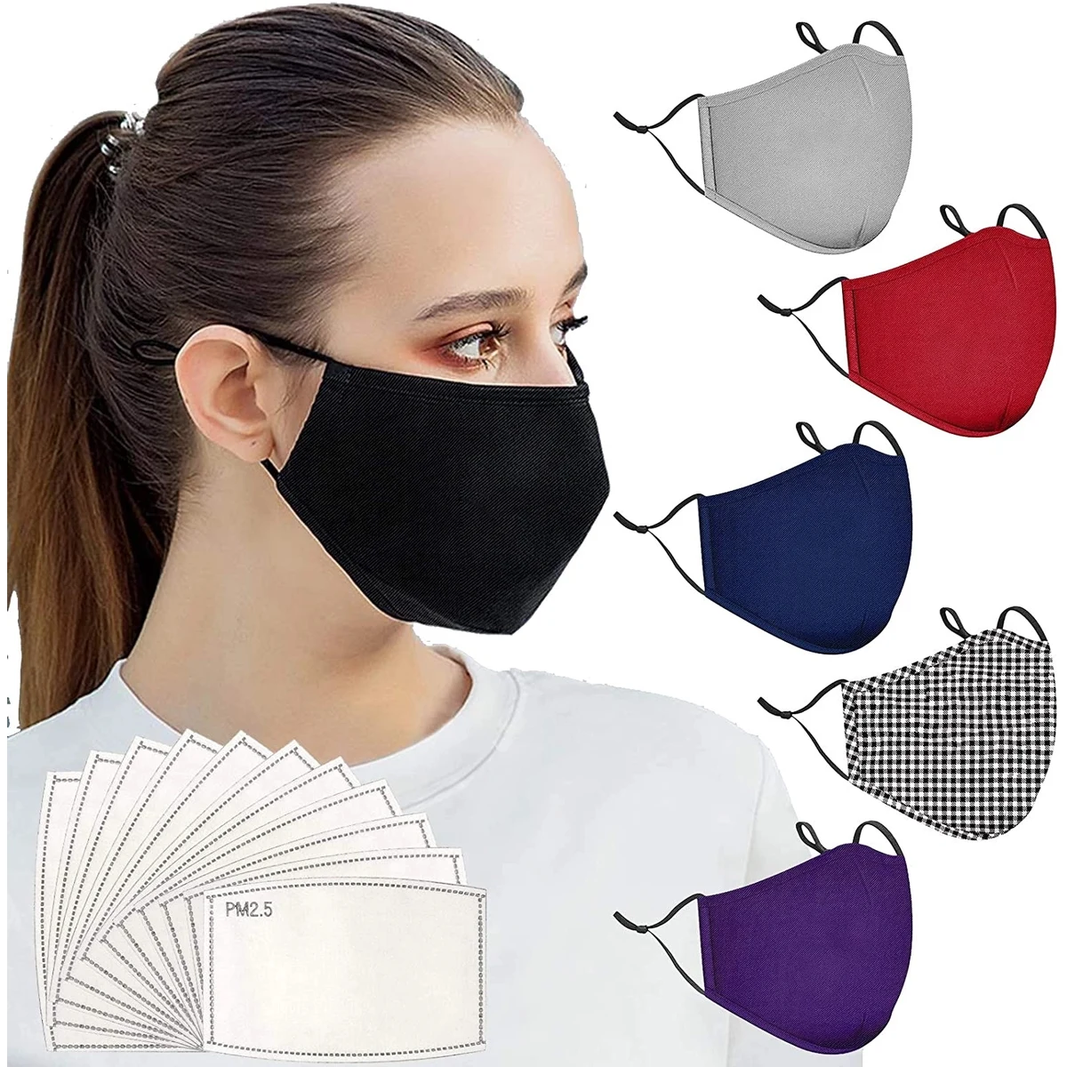 Multi-use cotton 3-lay mask with filer 1