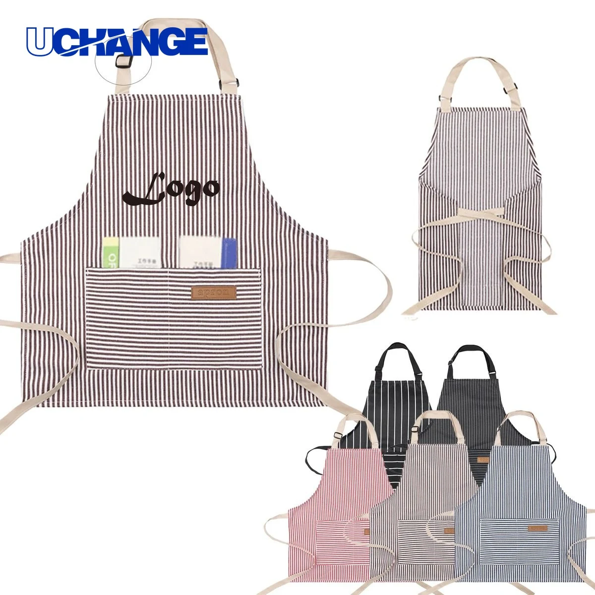 Kids Pinstripe Apron 1