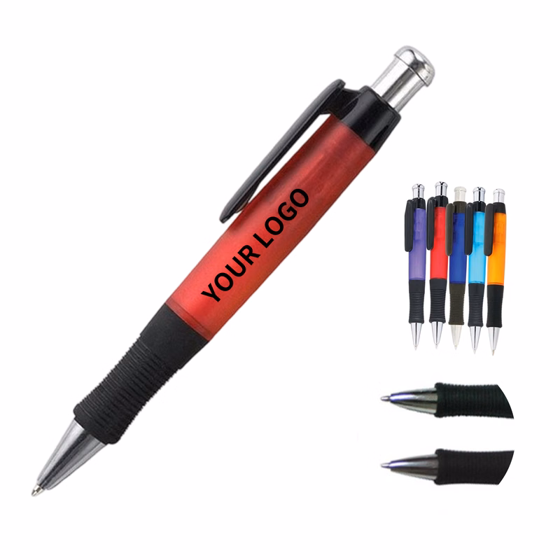 Translucent Barrel Click Ballpoint With Soft Grip 5.4"