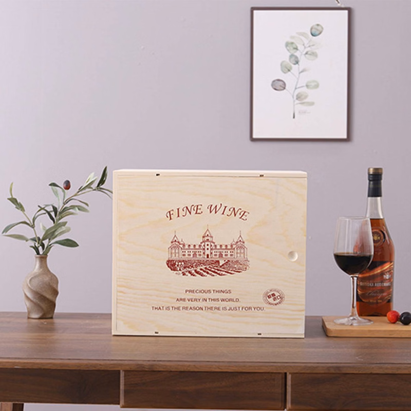 6-Bottle Wood Wine Box