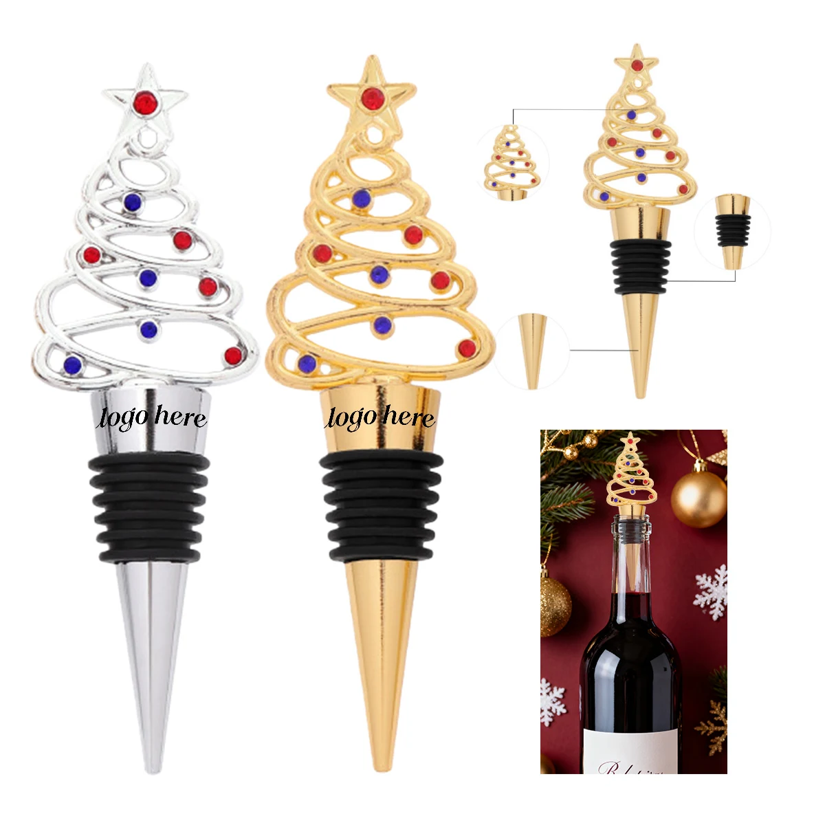Stylish Christmas Tree Wine Stopper 1