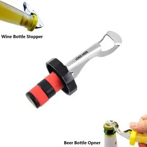 Non Toxic 2 In 1 Wine Stopper And Bottle Opener With ABS Case 1