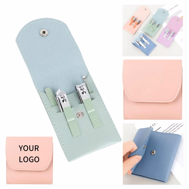 Portable Nail Clipper Kit with Folding PU Leather Pouch