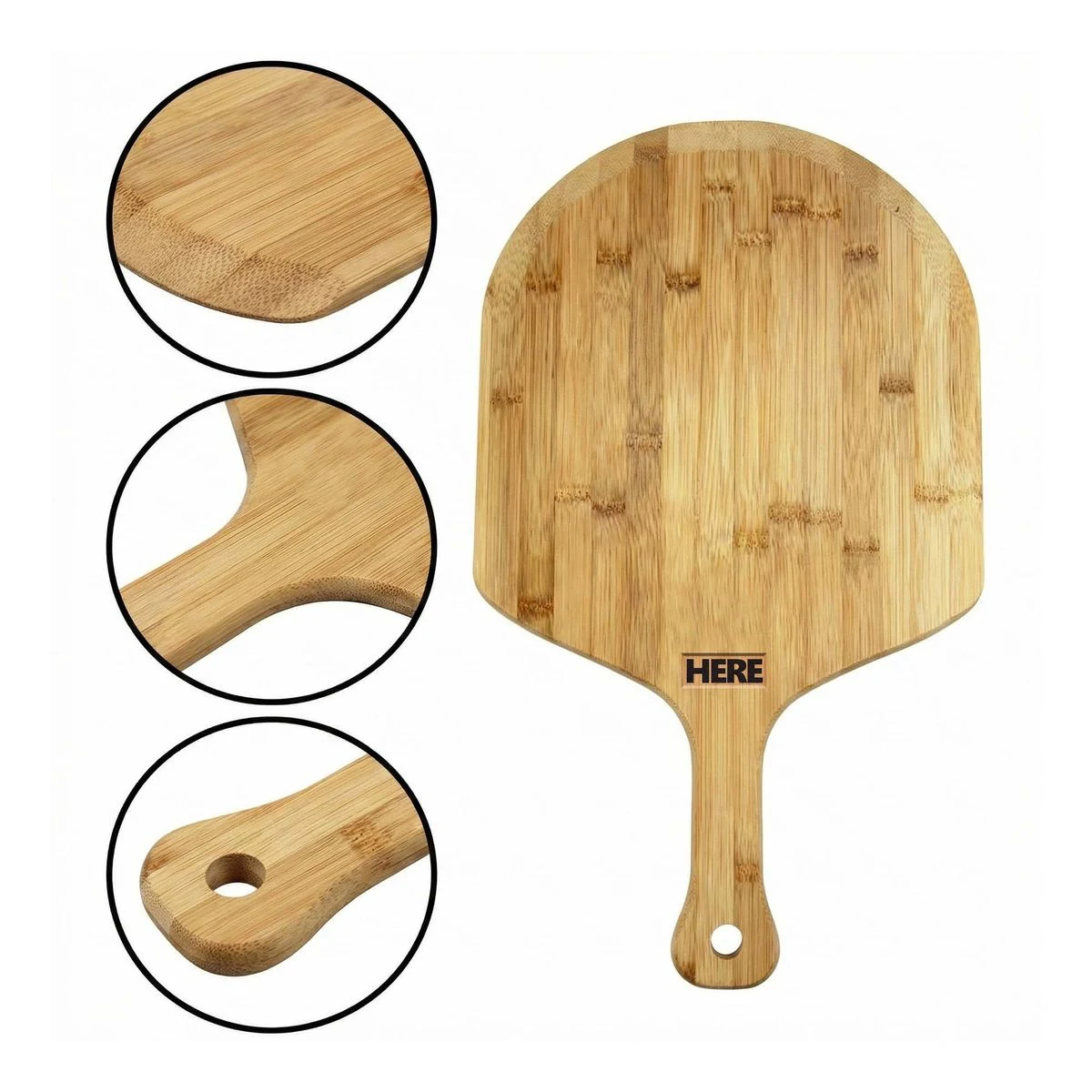 Natural Bamboo Pizza Paddle With Long Handle 1