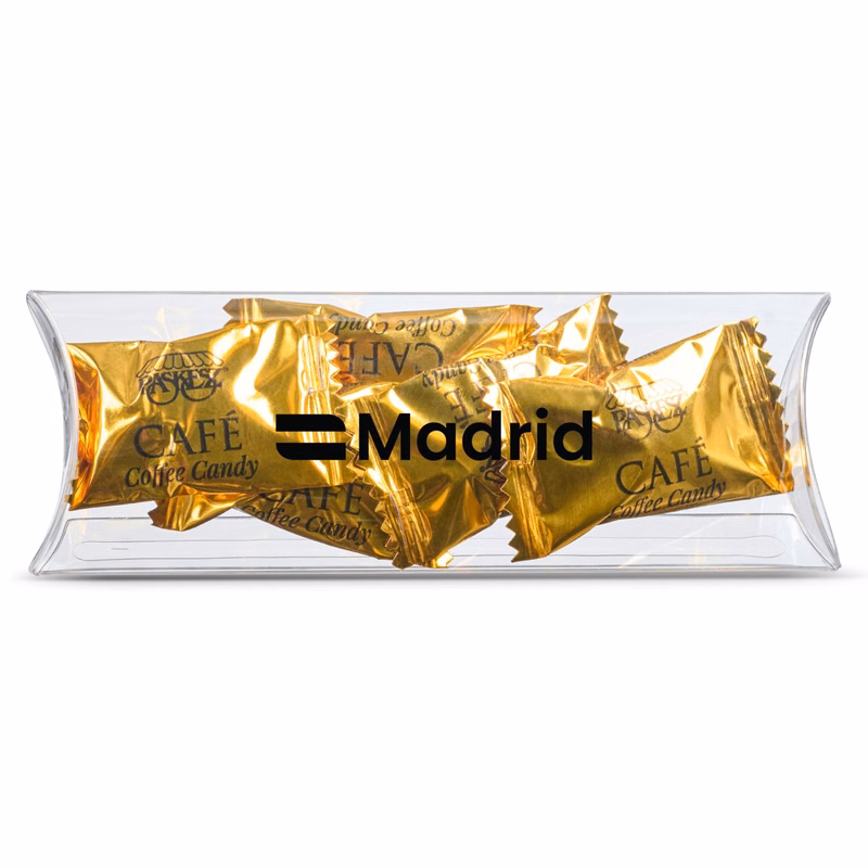 5 " Pillow Box of  Invidually Wrapped Coffee Flavored Candy