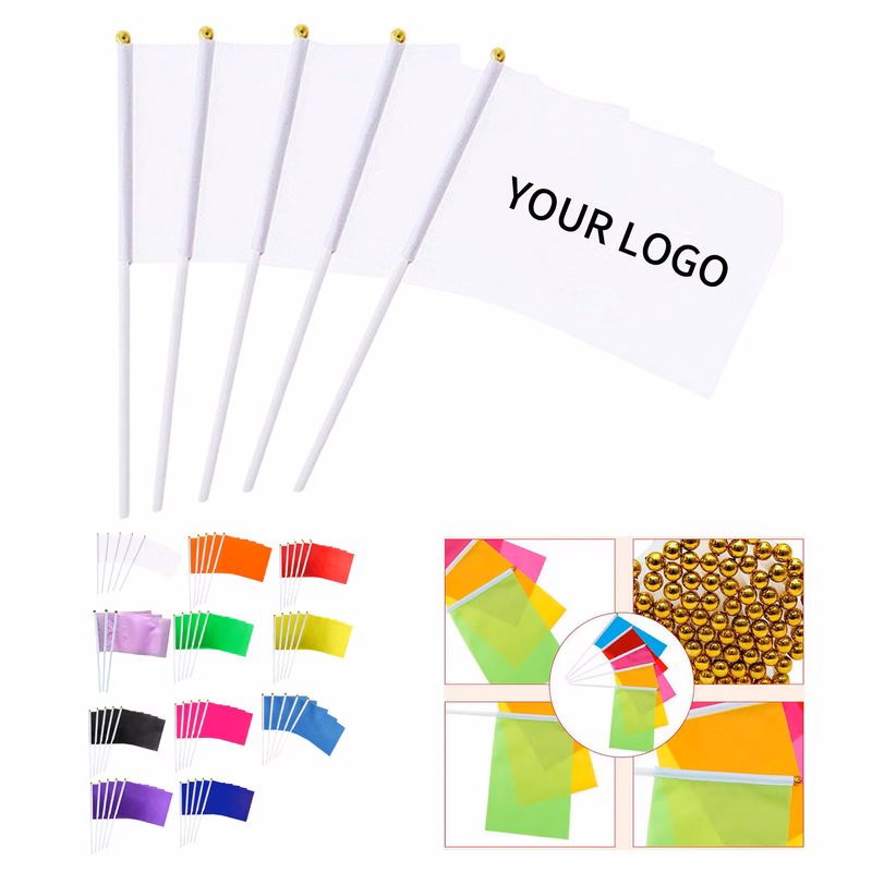 Terylene Hand Held Flag With Plastic Stick 5x8"