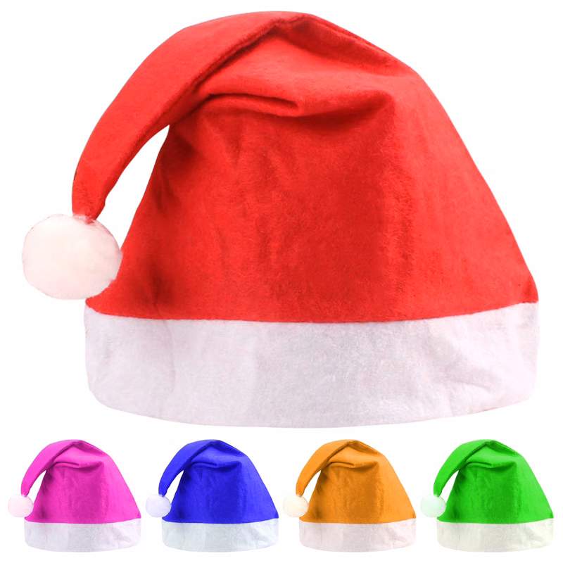 Nonwoven Pom Cuff Christmas Hats