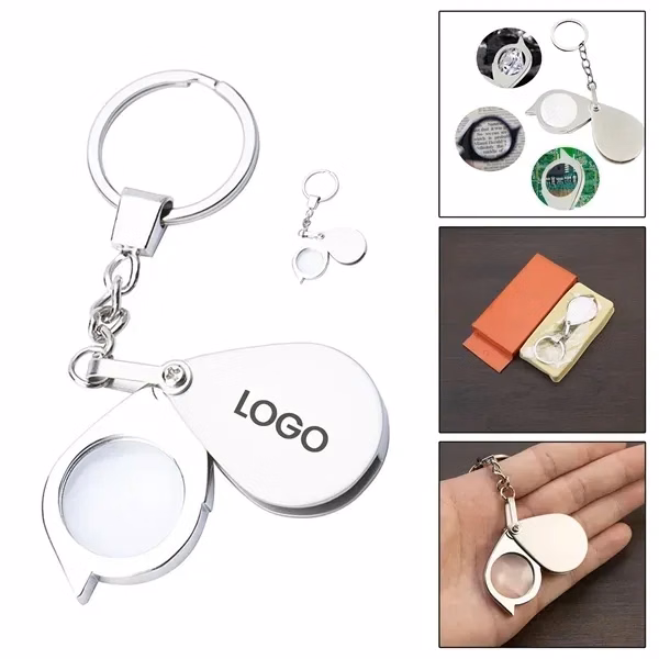 10x Metal Keychain Magnifying Mirror