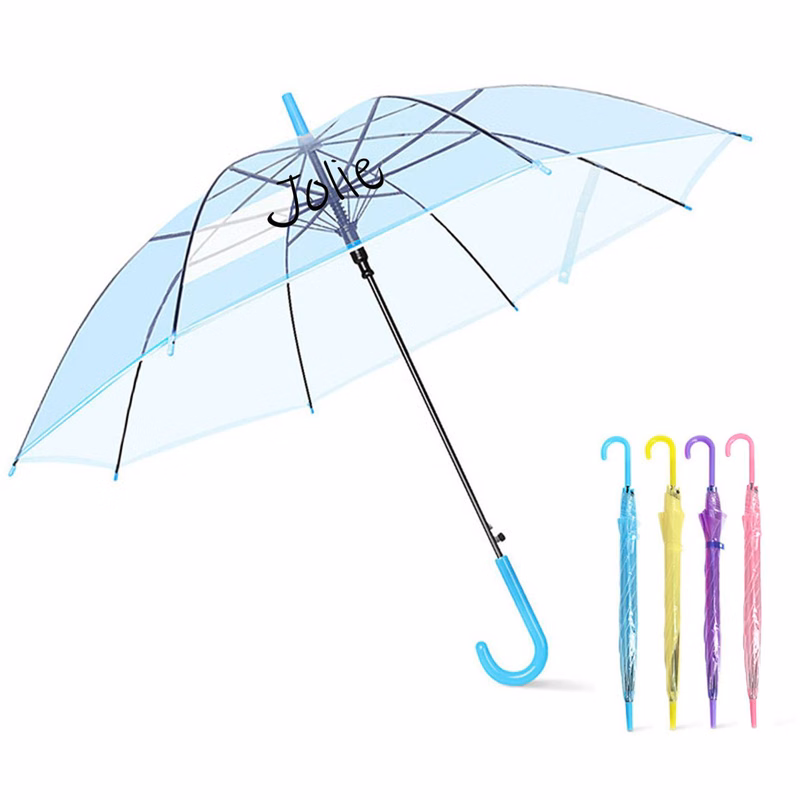 Gradient Transparent Solid Color Children's PVC Umbrella