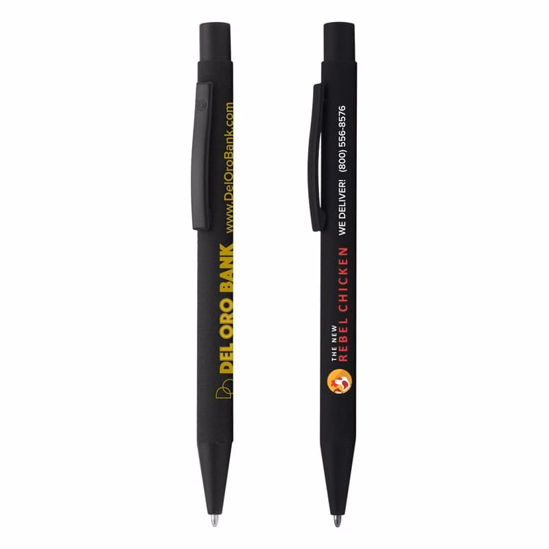 Bold Black Softy -   - Full Color Metal Pen