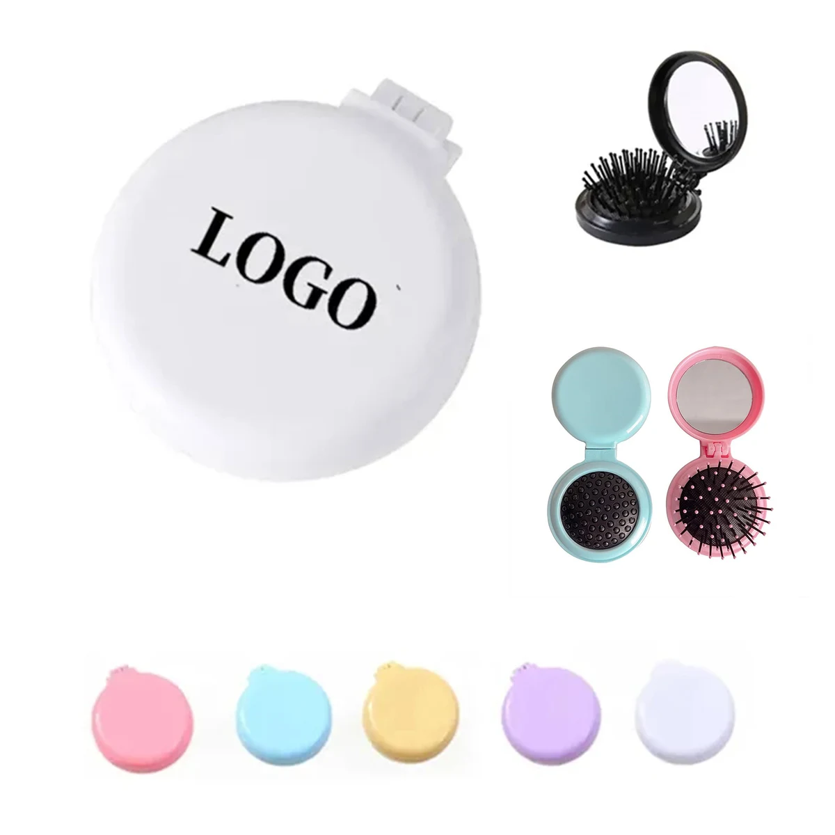 Portable Round Folding Air Cushion Comb With Mirror 1