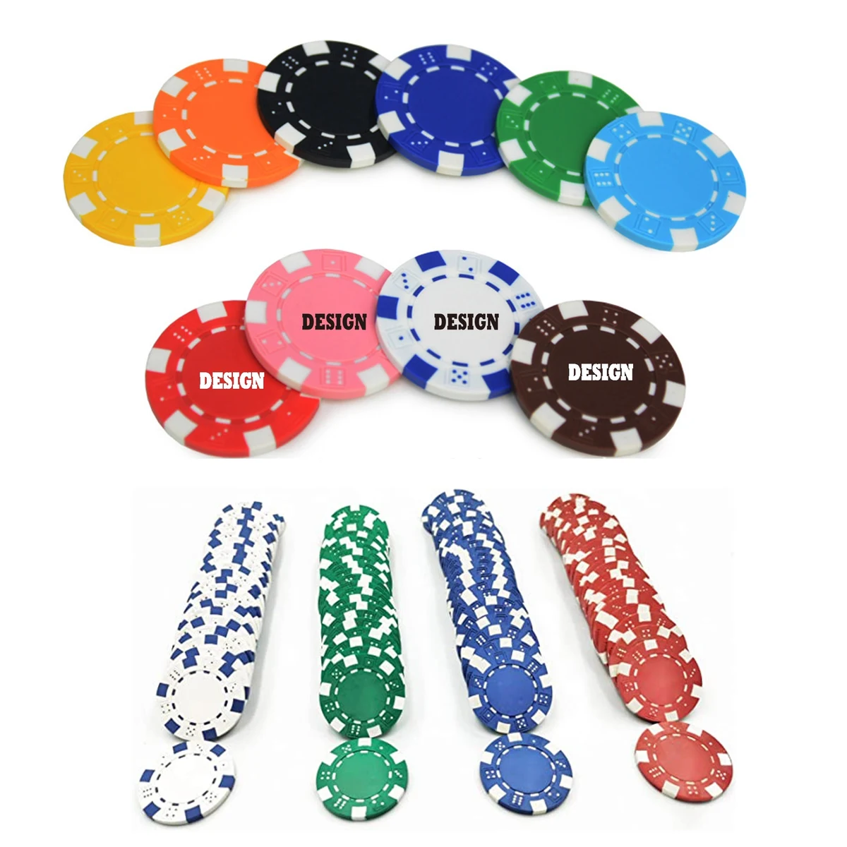 Clay Composite Dice Striped Casino Poker Chips 1