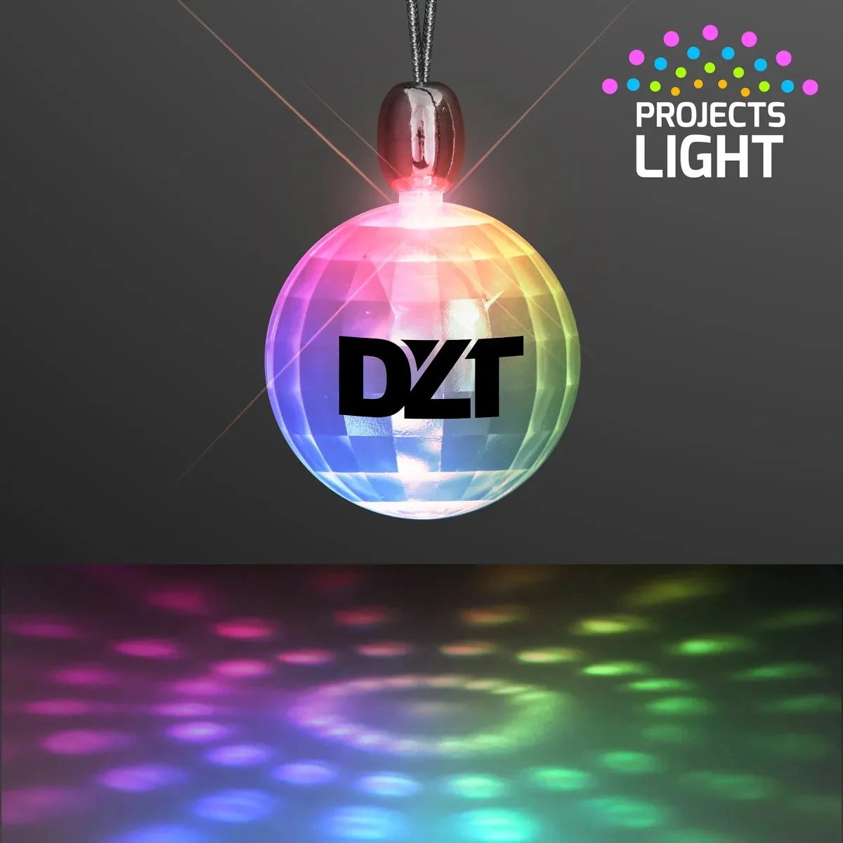Acrylic Mini Disco Ball Necklace, Light Projecting 1