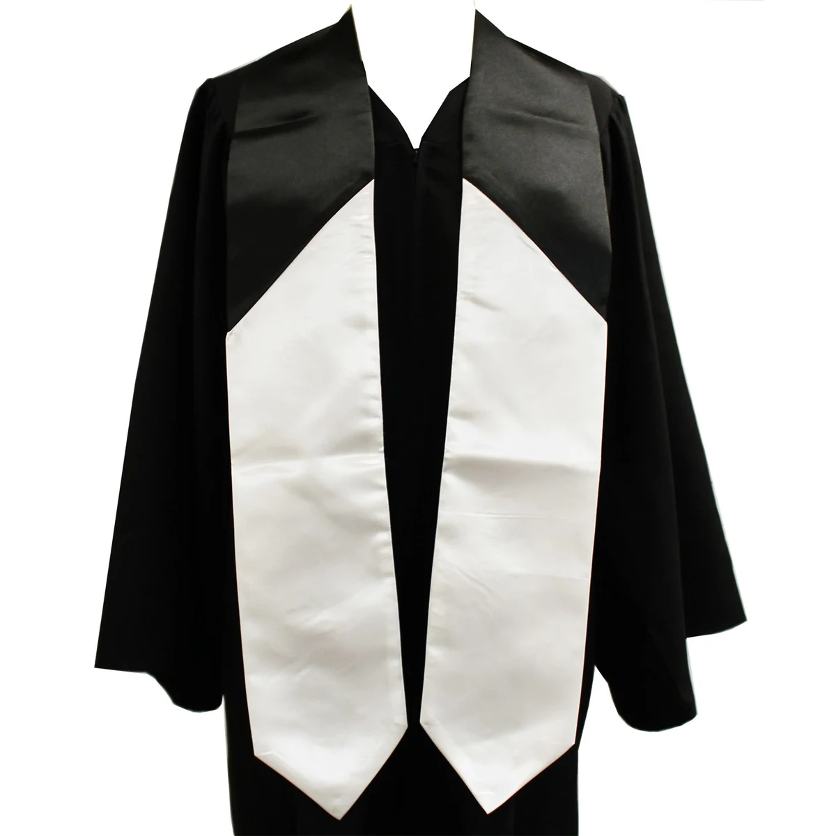 Black & White 72" Graduation Stole 2-pc Construction 1