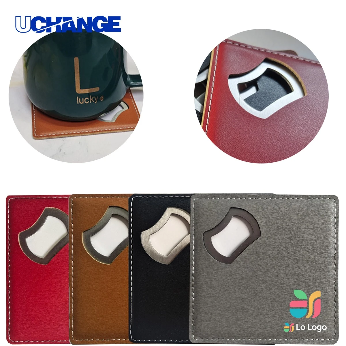 Square Leather Drink Coaster Mat 1