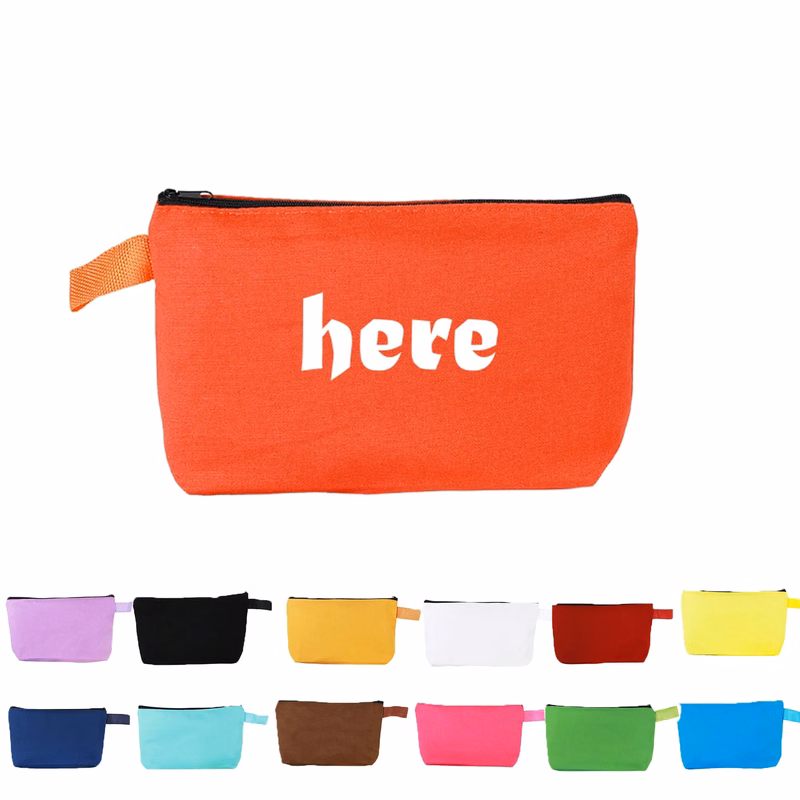 Vibrant Multi-Color Canvas Pencil Pouch