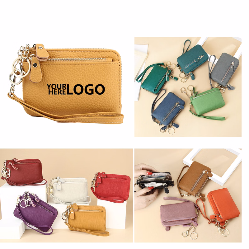 Premium Leather Mini Wallet with Keyring
