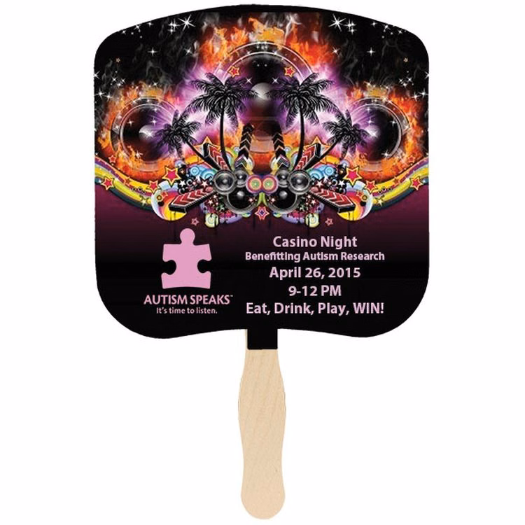 Bread Slice Sandwiched Hand Fan (2 Side/Four Color Process)