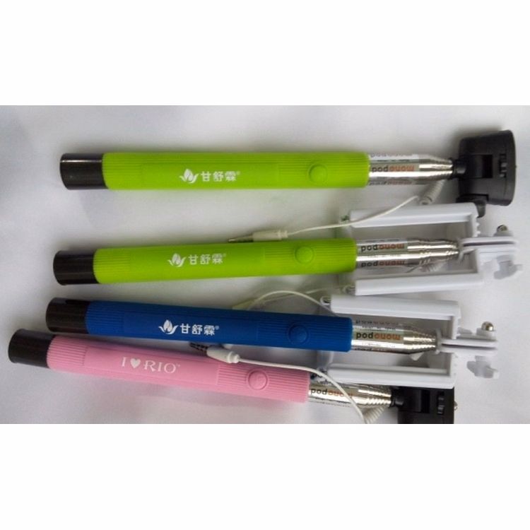 Silkscreen Wired Selfie Stick Monopod for mobile phone and c