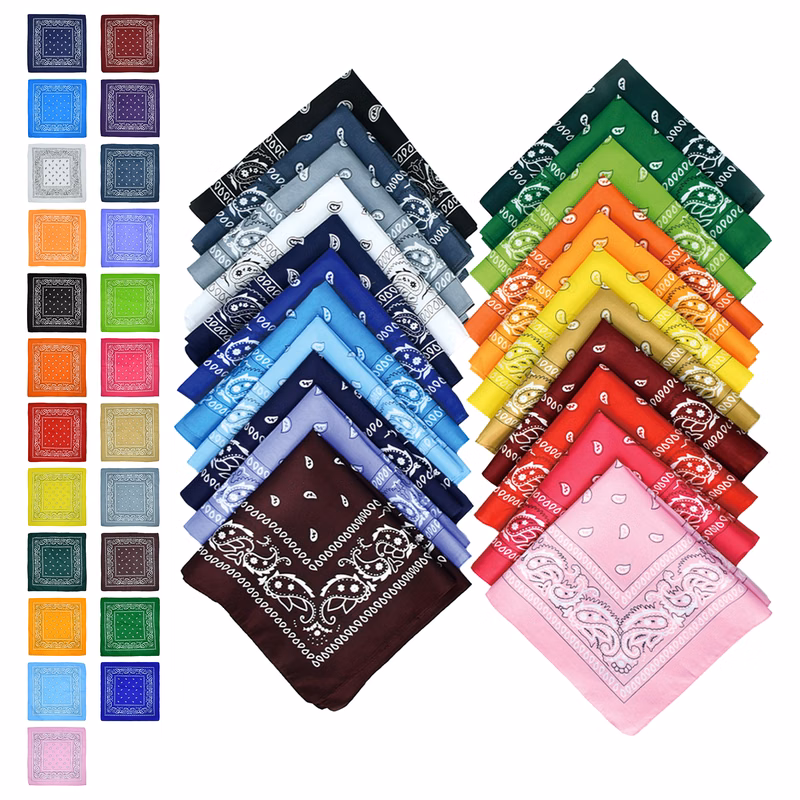 Full Color Paisley Bandana MOQ100