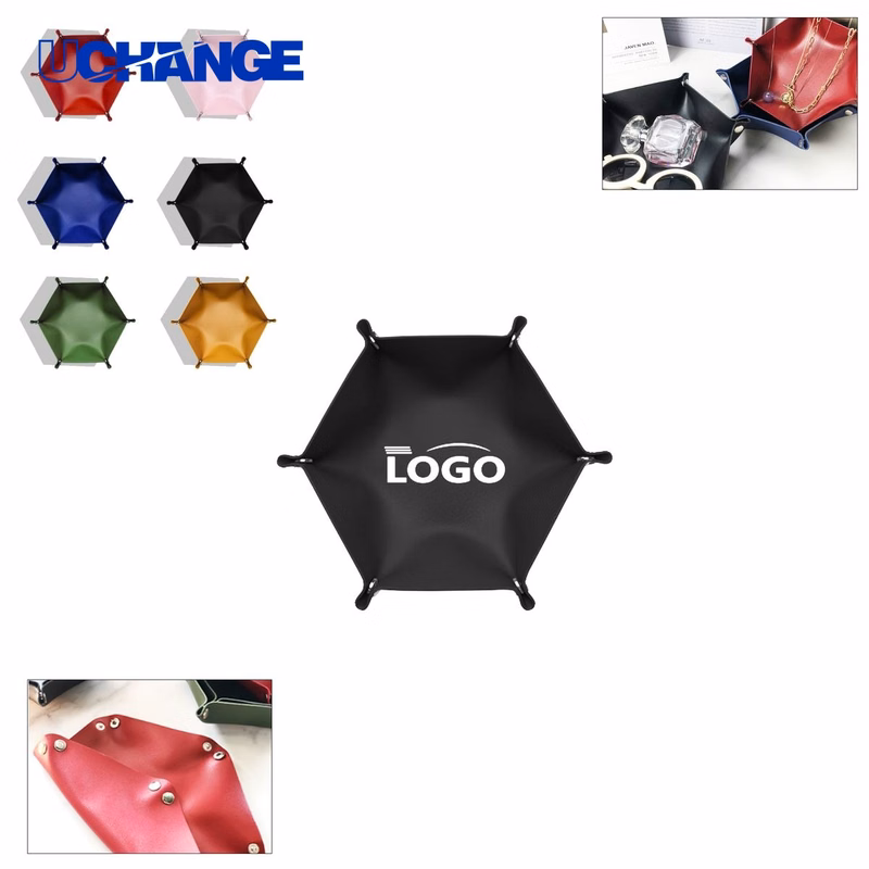 Hexagonal PU Leather Lipstick Storage Box