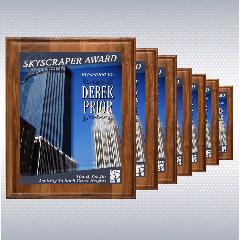 Walnut Wood Plaque w/Full Color Sublimated Plate