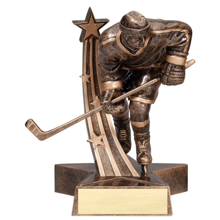 8 1/2" Tall Hockey Male Superstar Resin Award 1
