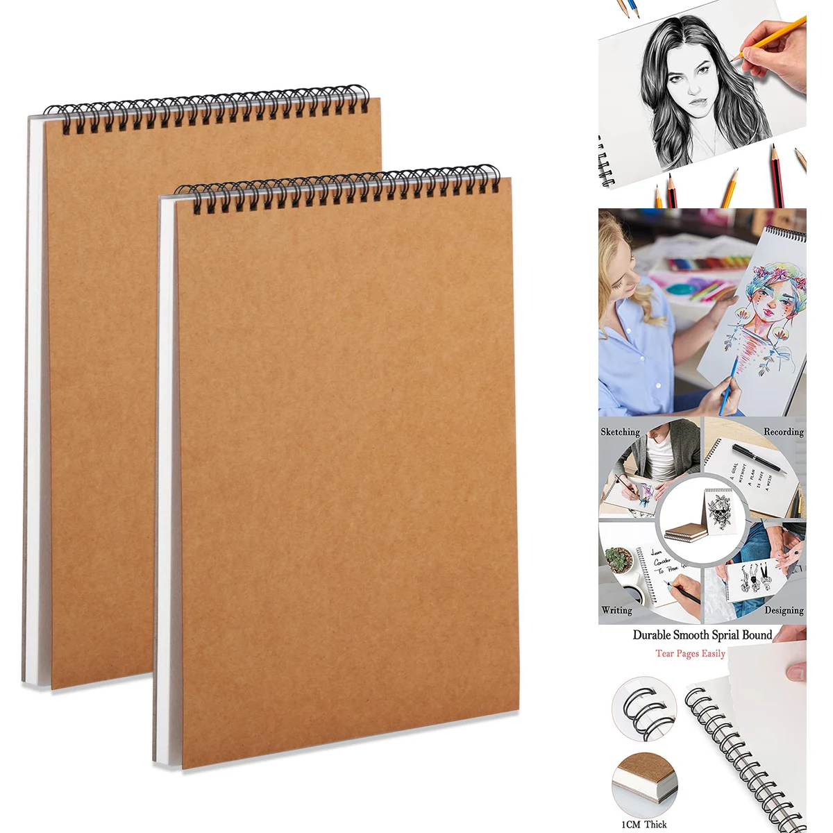 2 Pack A4 Sketch Book 1