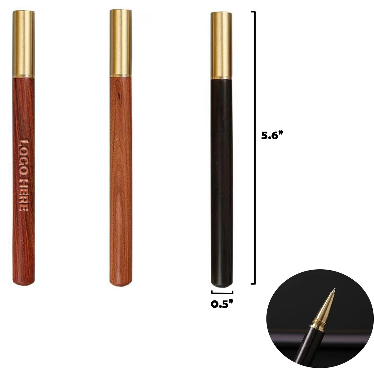 Premium Wooden Brass Writing Pen 1