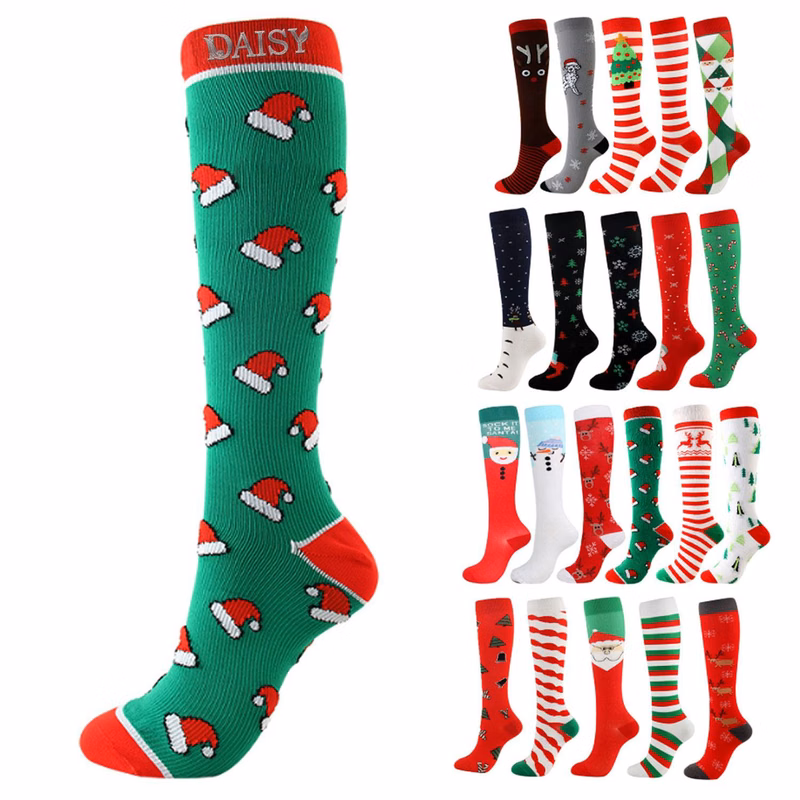 Christmas Santa Hat Nylon Socks